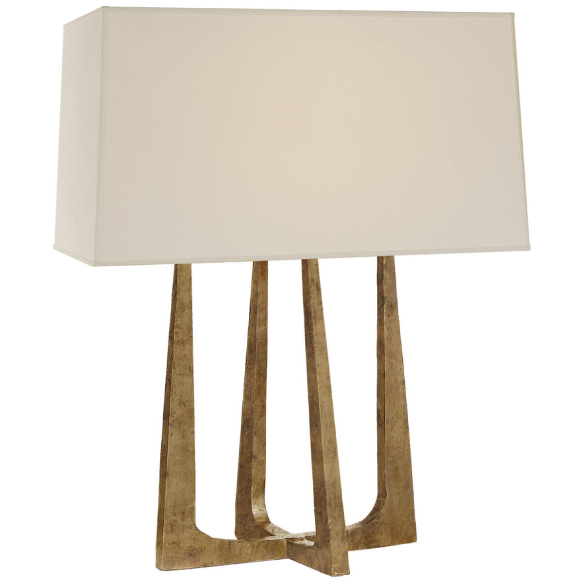 Scala Hand-Forged Bedside Lamp in Gilded Iron with Natural Percale Shade 53514GI Lighting Visual Comfort & Company 4