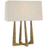 Scala Hand-Forged Bedside Lamp in Gilded Iron with Natural Percale Shade 53514GI