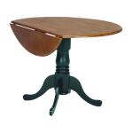 Round Dropleaf Pedestal Table in Black & Cherry