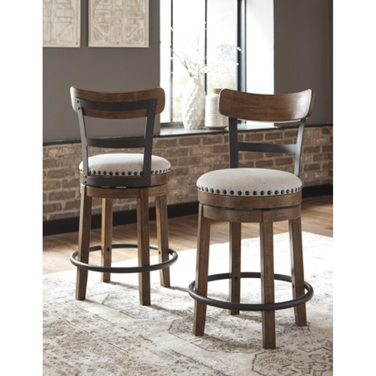 Valebeck Counter Height Brown Bar Stool Outlet Dining Room 4