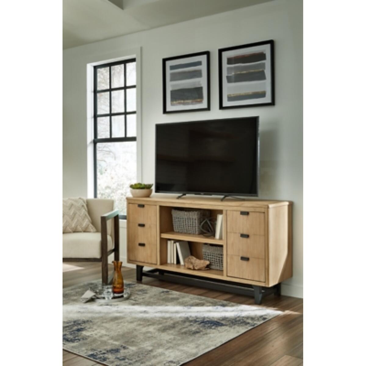 Freslowe Large TV Stand Outlet Entertainment 6