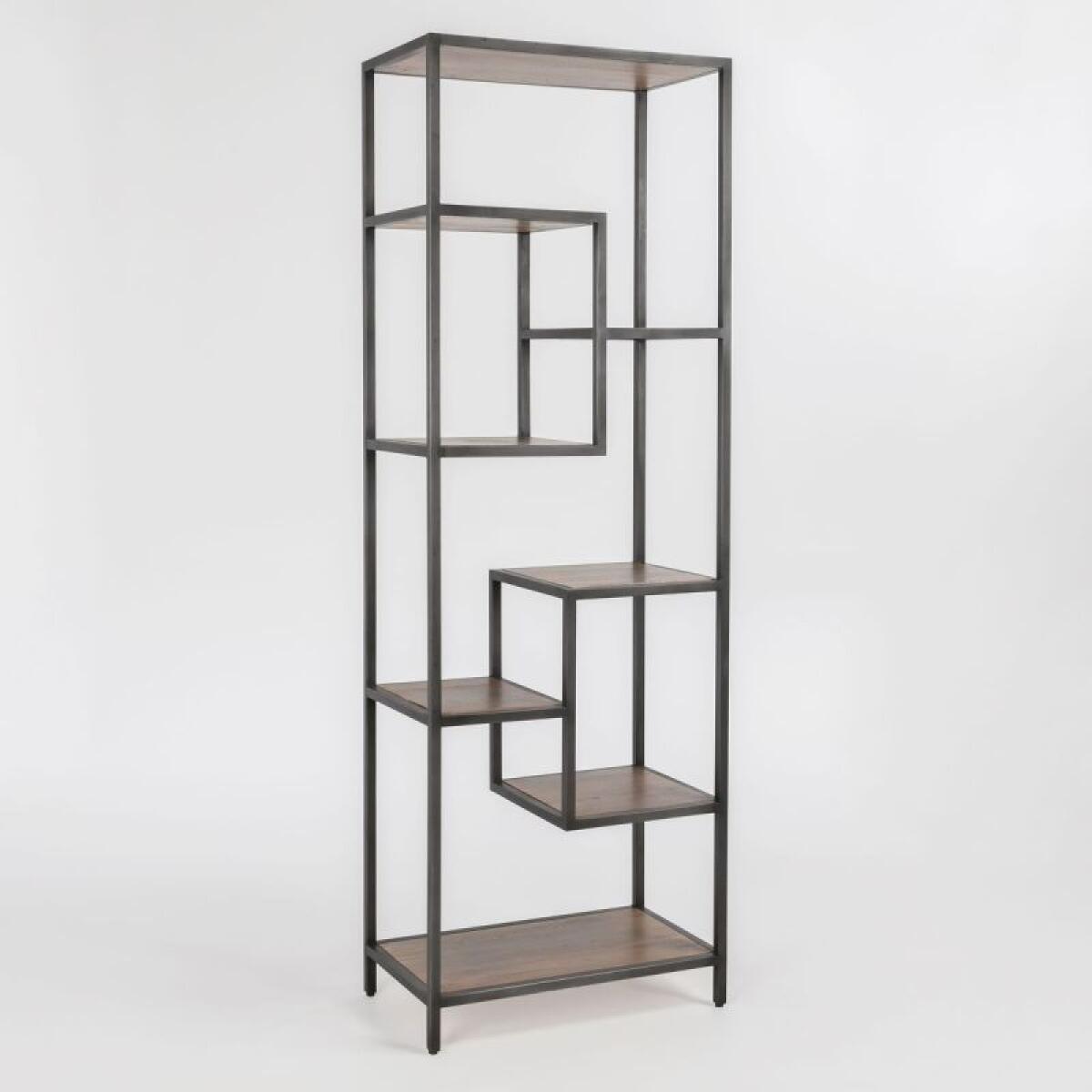 Bernardo 30″ Bookcase in Natural Oak Wood & Metal Bookcases Classic Home 4