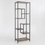 Bernardo 30" Bookcase in Natural Oak Wood & Metal