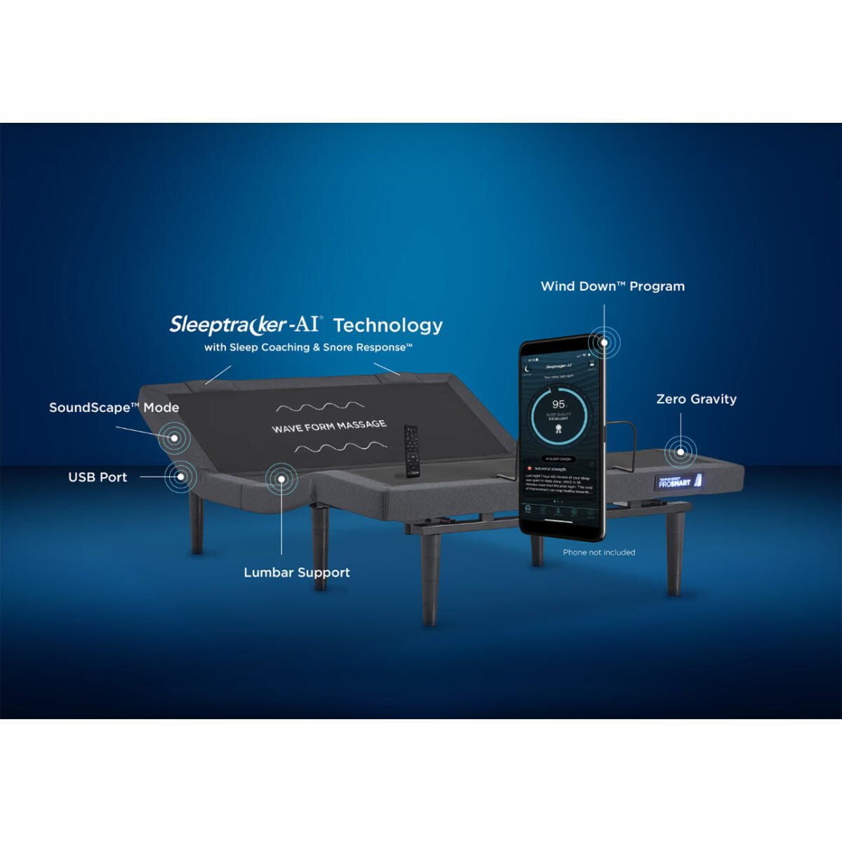 Tempur-Pedic Ergo Adjustable ProSmart Base Adjustable Bases California King 5