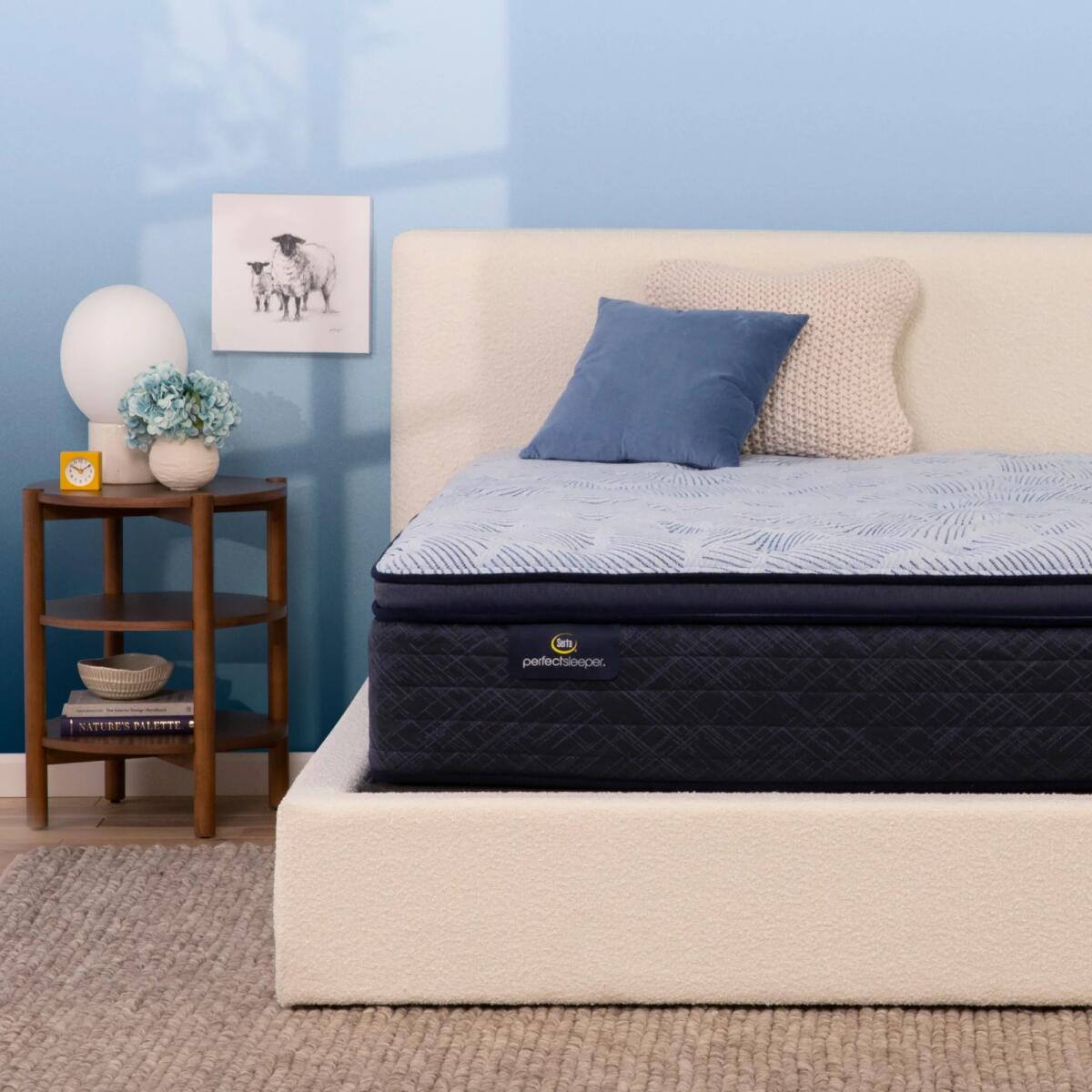 Serta Perfect Sleeper Blue Lagoon Nights Innerspring Plush Pillow Top Mattress Mattresses blue 7