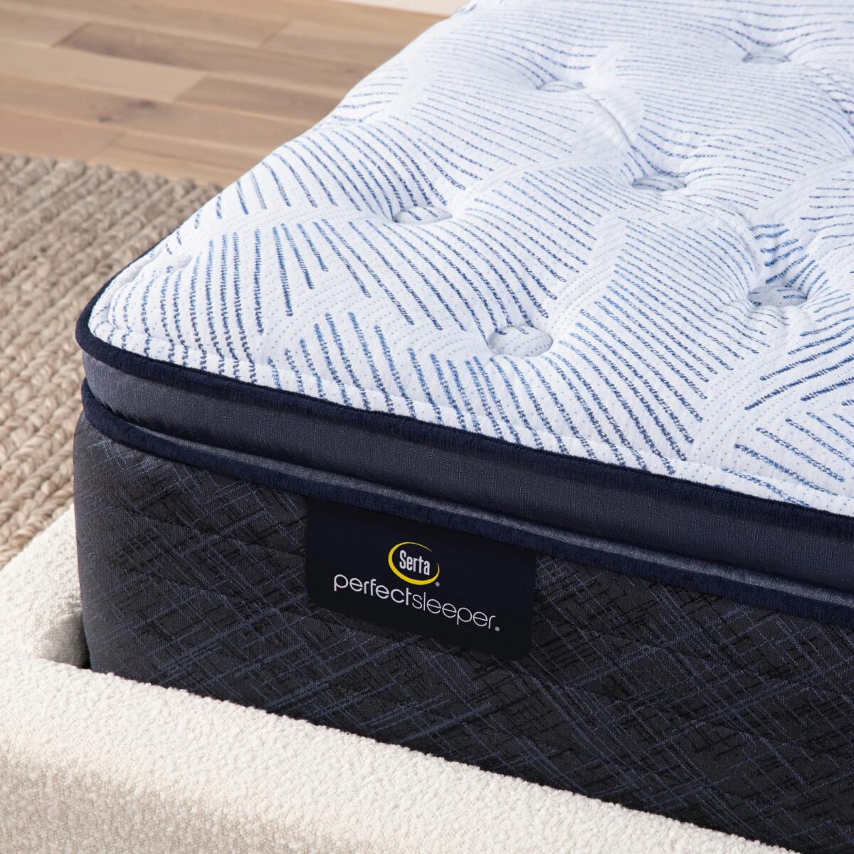 Serta Perfect Sleeper Blue Lagoon Nights Innerspring Plush Pillow Top Mattress Mattresses blue 6