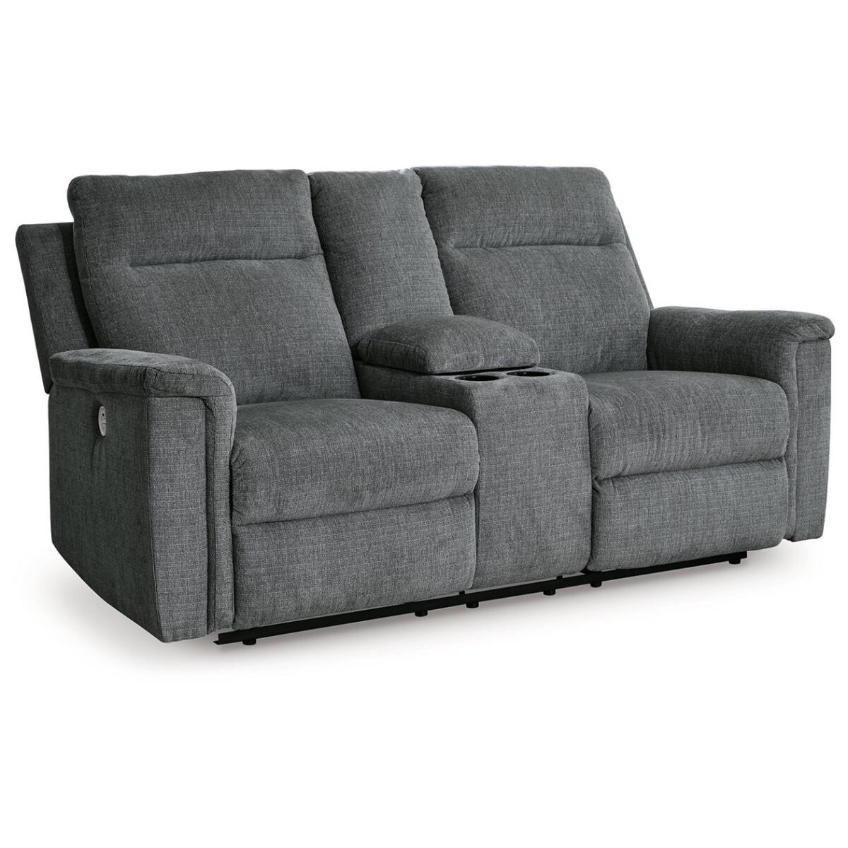 Barnsana Power Reclining Loveseat with Console Outlet Loveseats 4