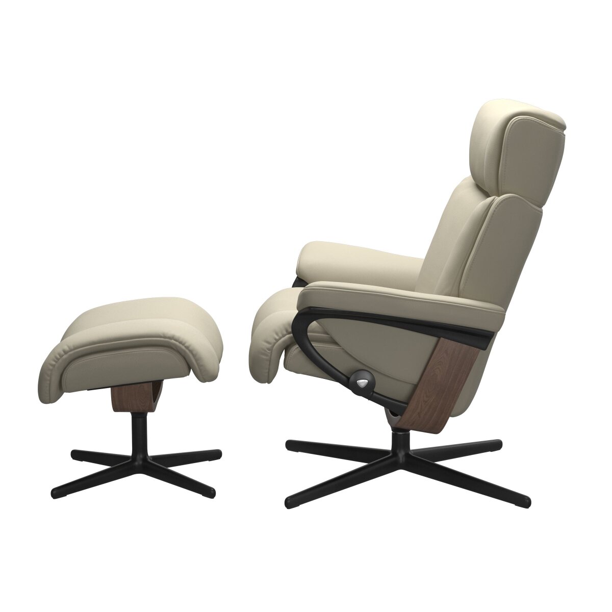 Stressless® Magic (M) Cross Base Recliner with Ottoman Recliners Stressless 5