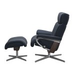 Stressless® Magic (L) Cross Base Recliner with Ottoman Recliners Stressless 9