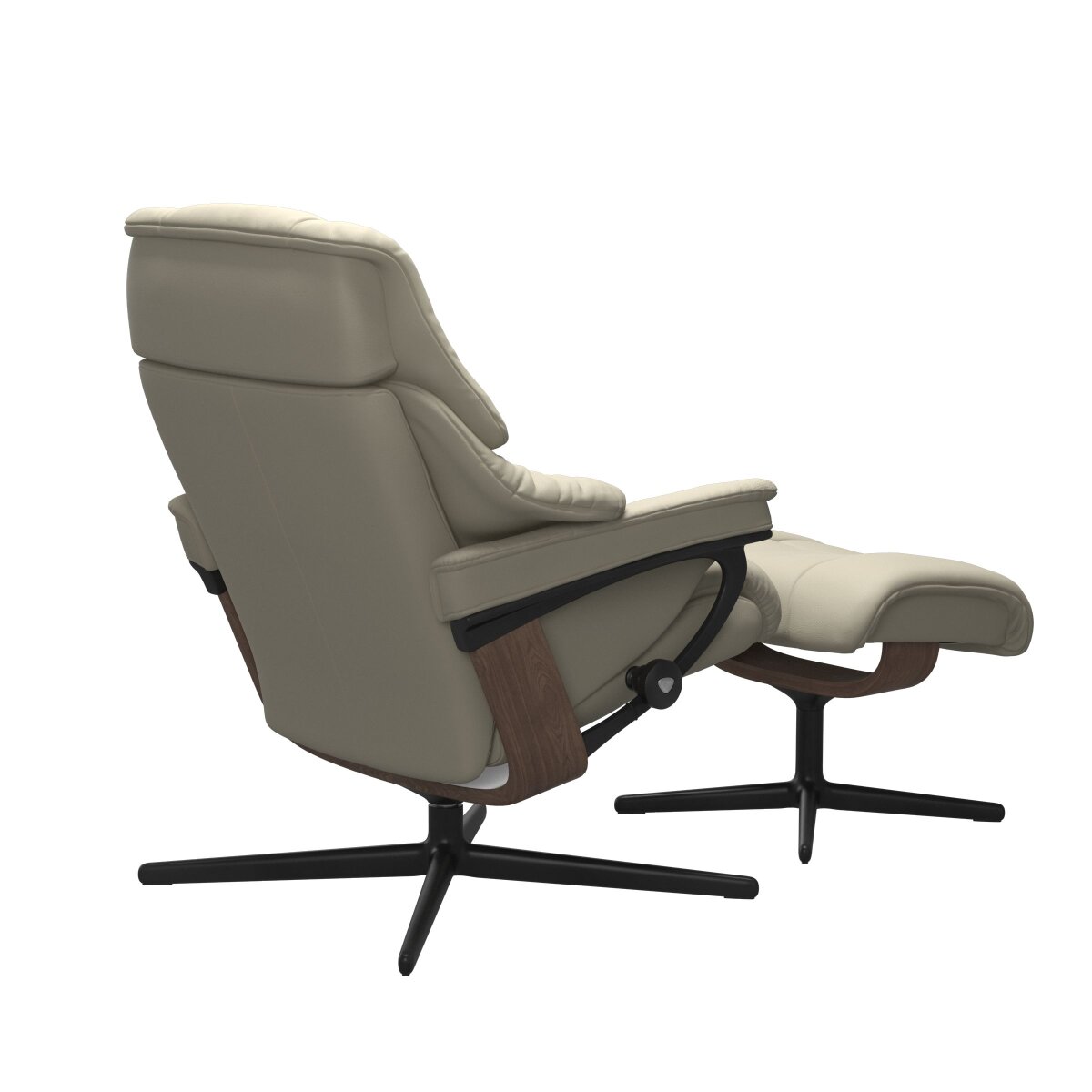 Stressless® Reno (S) Cross Base Recliner with Ottoman Recliners Stressless 7