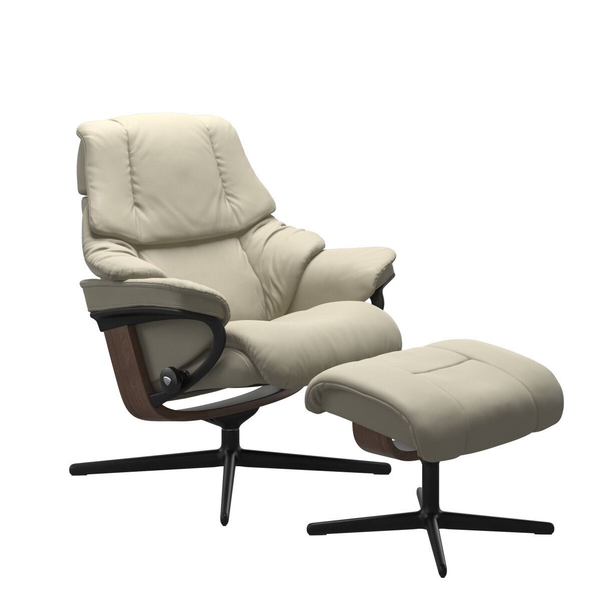 Stressless® Reno (S) Cross Base Recliner with Ottoman Recliners Stressless 4