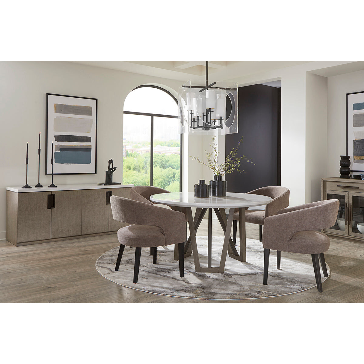 Round Dining Table with Wood Base Dining Tables Parker House 7
