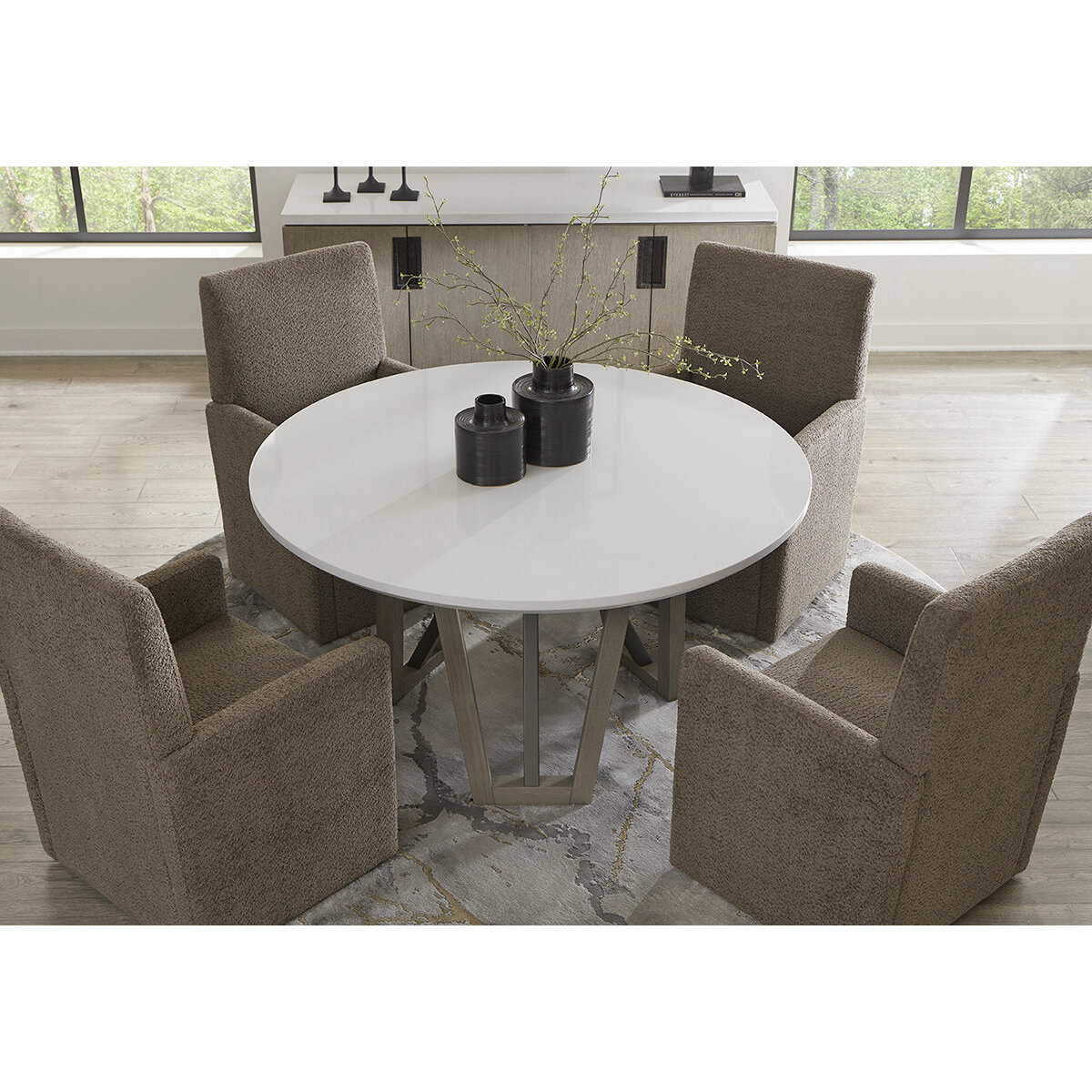 Round Dining Table with Wood Base Dining Tables Parker House 5