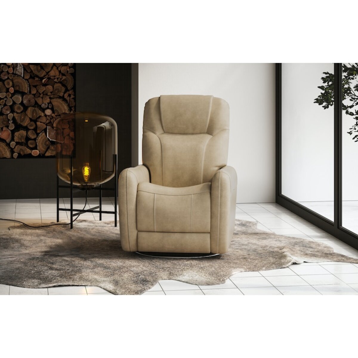 Degree Swivel Power Recliner with Power Headrest and Lumbar Recliners Customizable 11