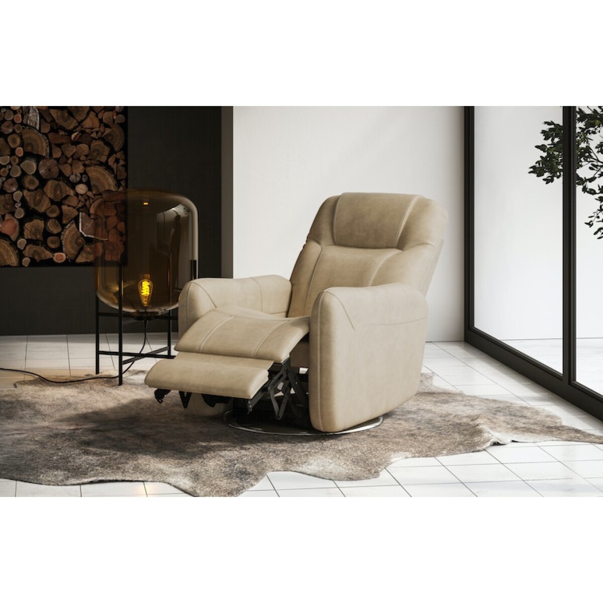 Degree Swivel Power Recliner with Power Headrest and Lumbar Recliners Customizable 10