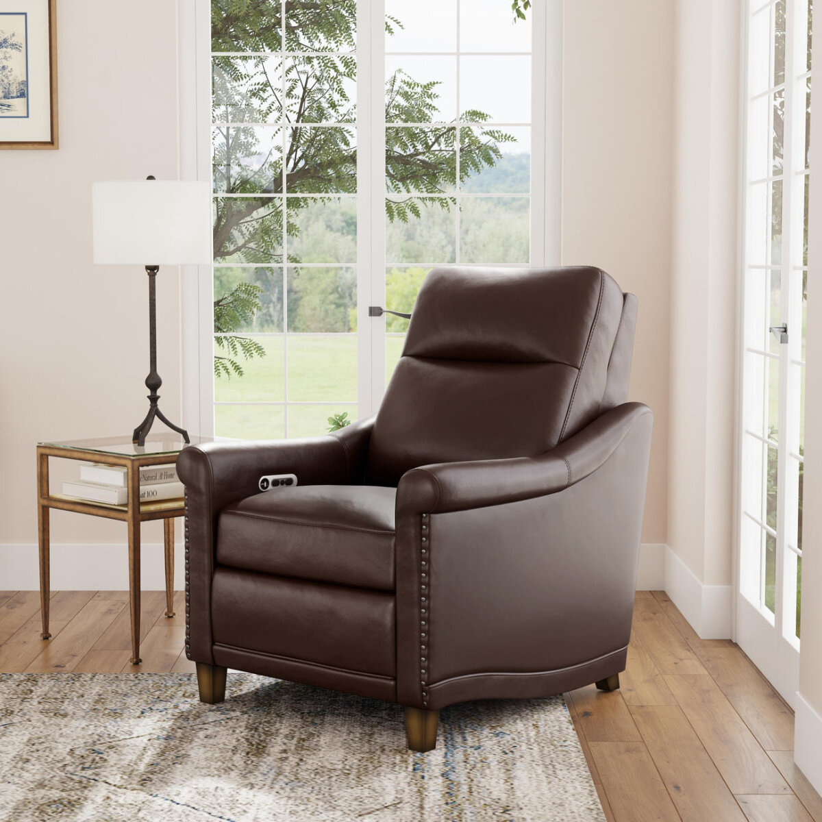 Elizabeth Brunette Leather Power Recliner with Power Headrest Recliners Flexsteel 5