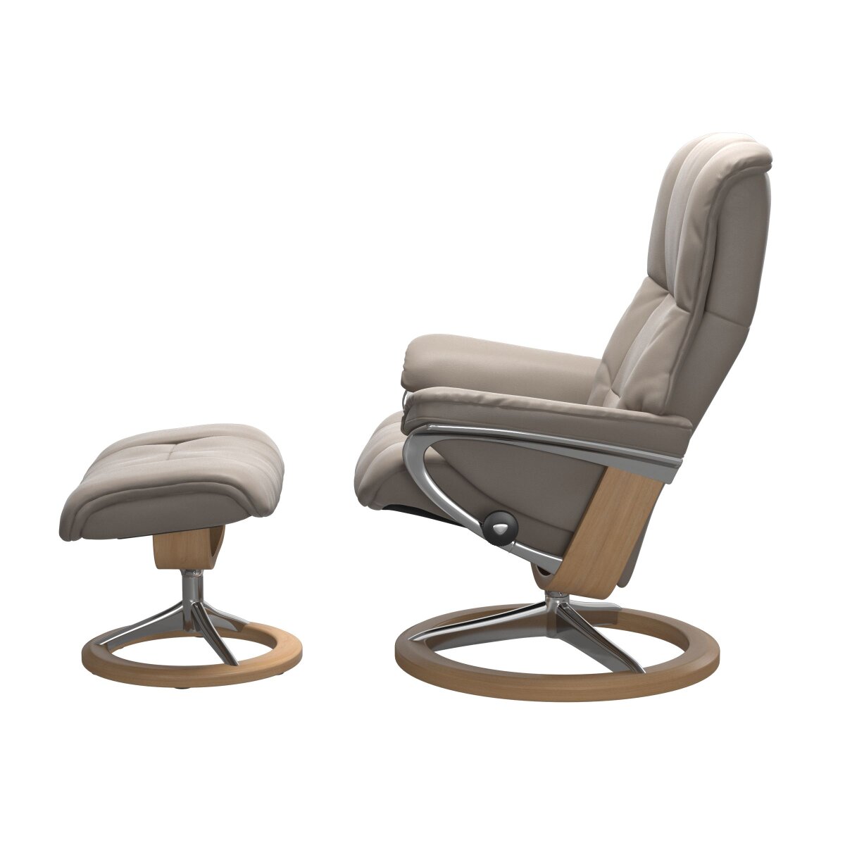 Stressless® Mayfair (M) Signature Base Recliner with Ottoman Recliners Stressless 5
