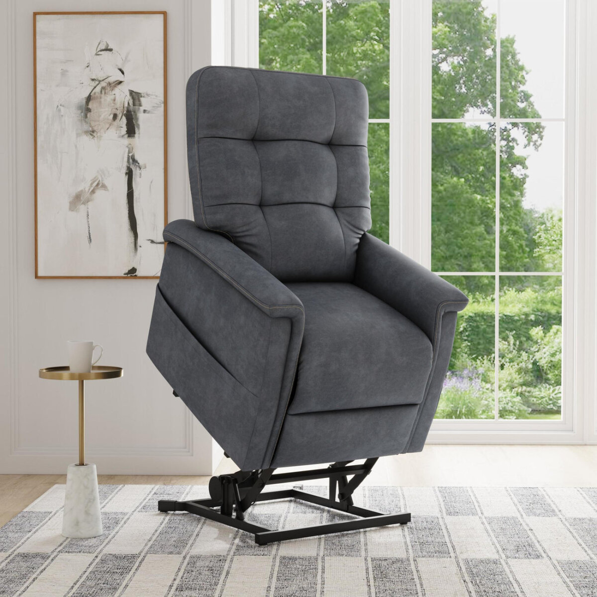Diana Slate Fabric Power Lift Recliner Lift Chairs Flexsteel 5