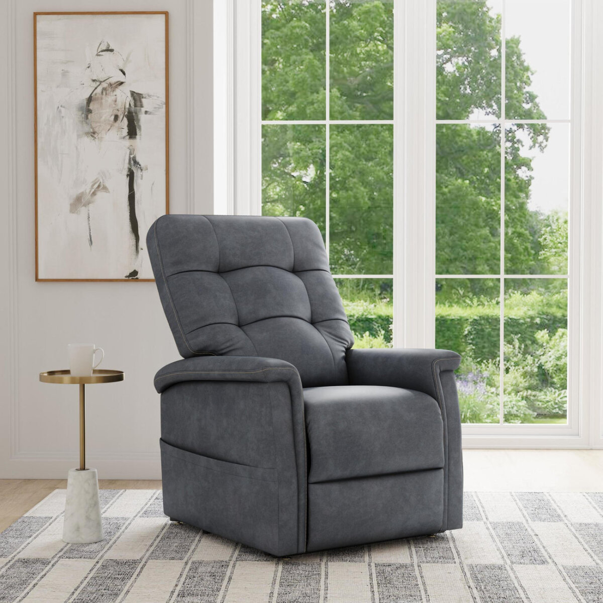 Diana Slate Fabric Power Lift Recliner Lift Chairs Flexsteel 7