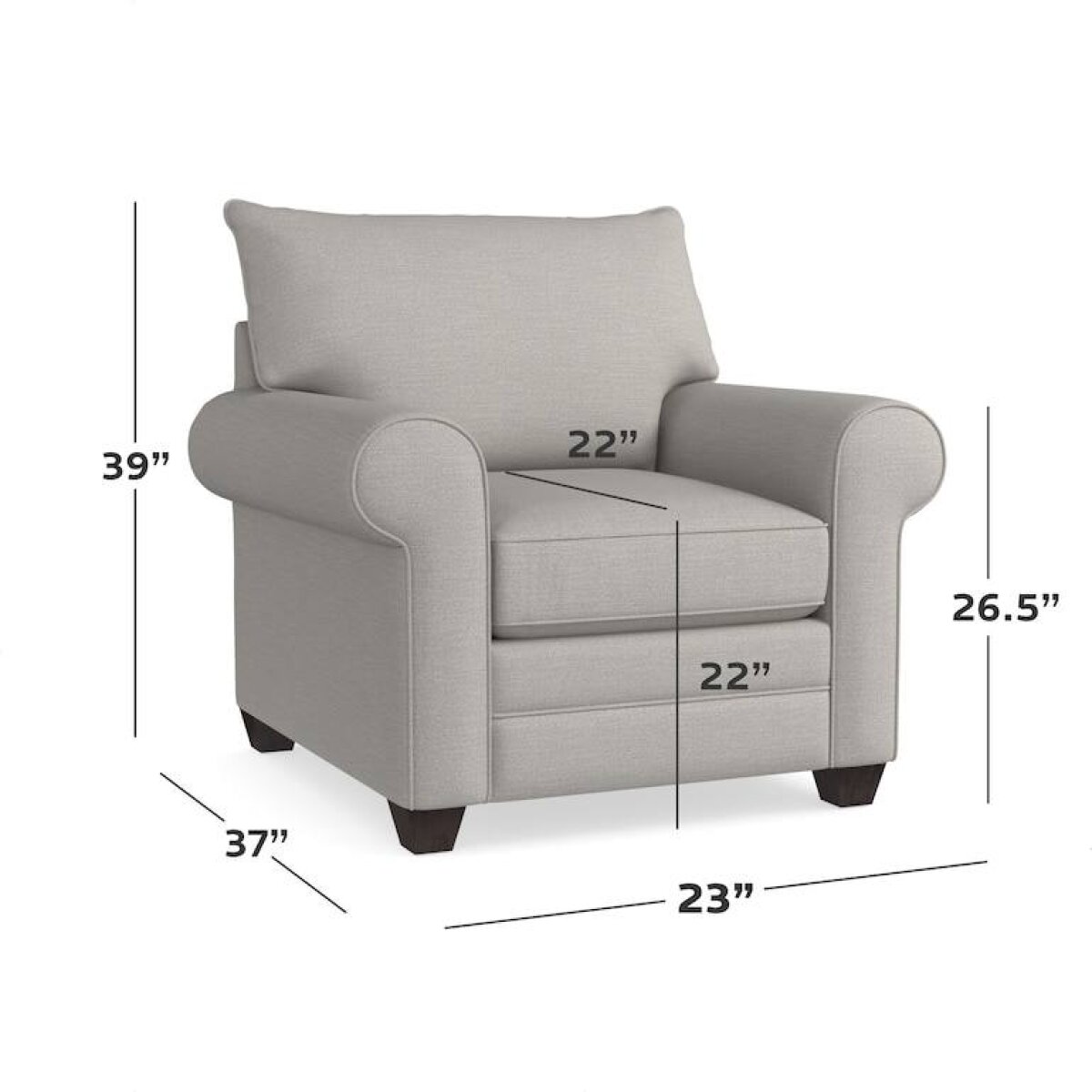Alexander Roll Arm Accent Chair Chairs Bassett Furniture 6