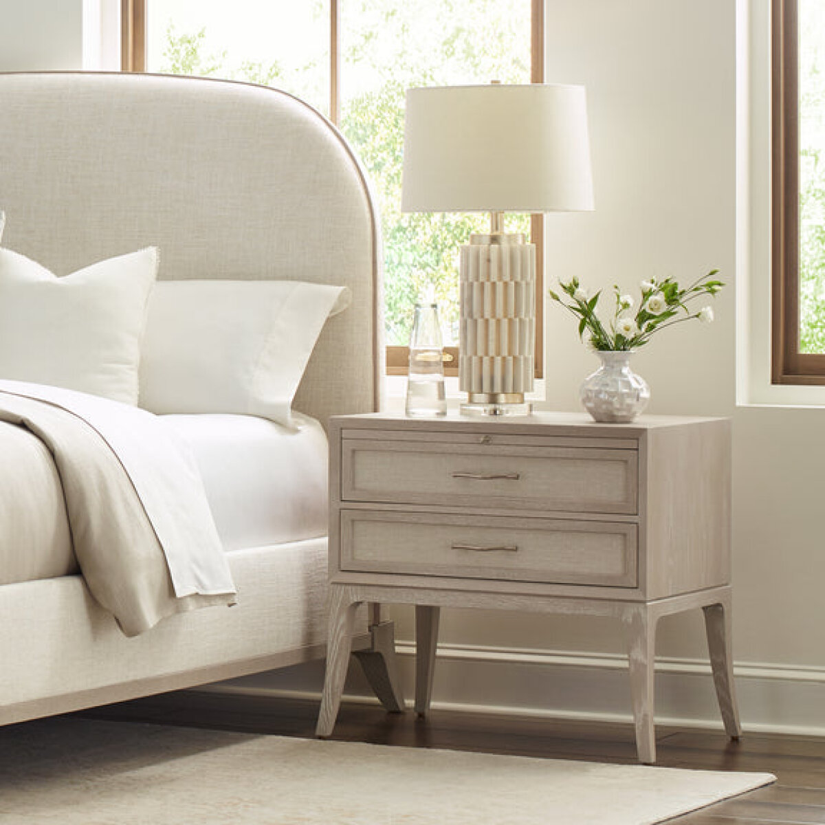 Maidstone Nightstand, Woven Jute Nightstands Stickley Furniture 5