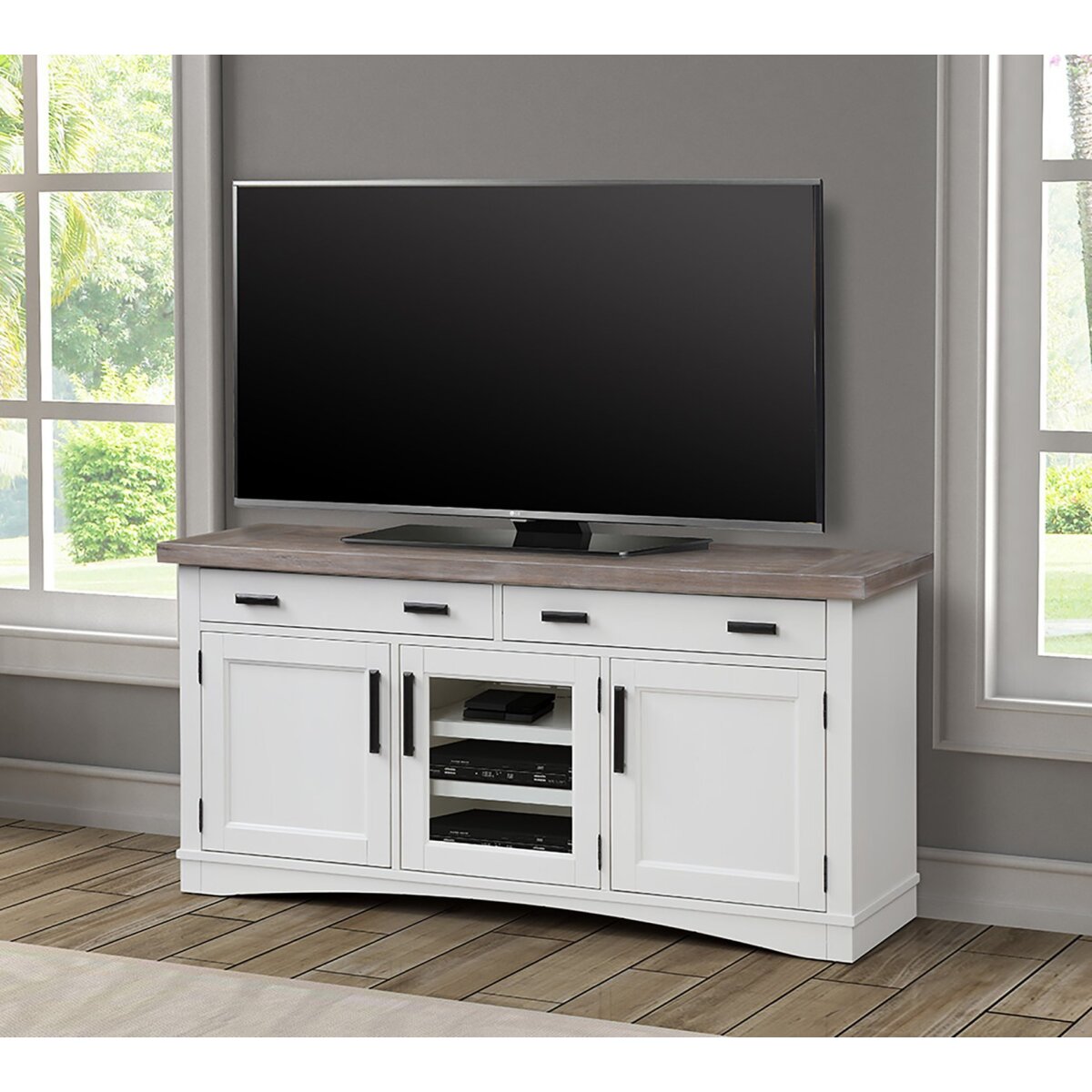 Americana Modern – Cotton 63 In. Tv Console Entertainment Stands Parker House 5
