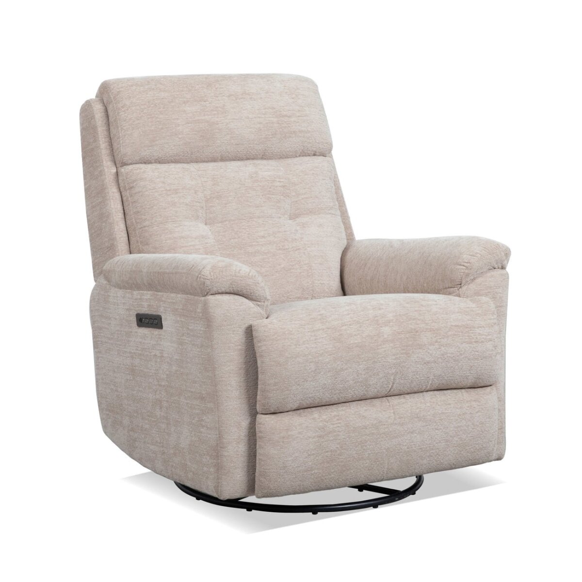 Sophisticated Oat Perfect Match Power Swivel Gliding Recliner with Power Headrest & Lumbar Recliners Flexsteel 4
