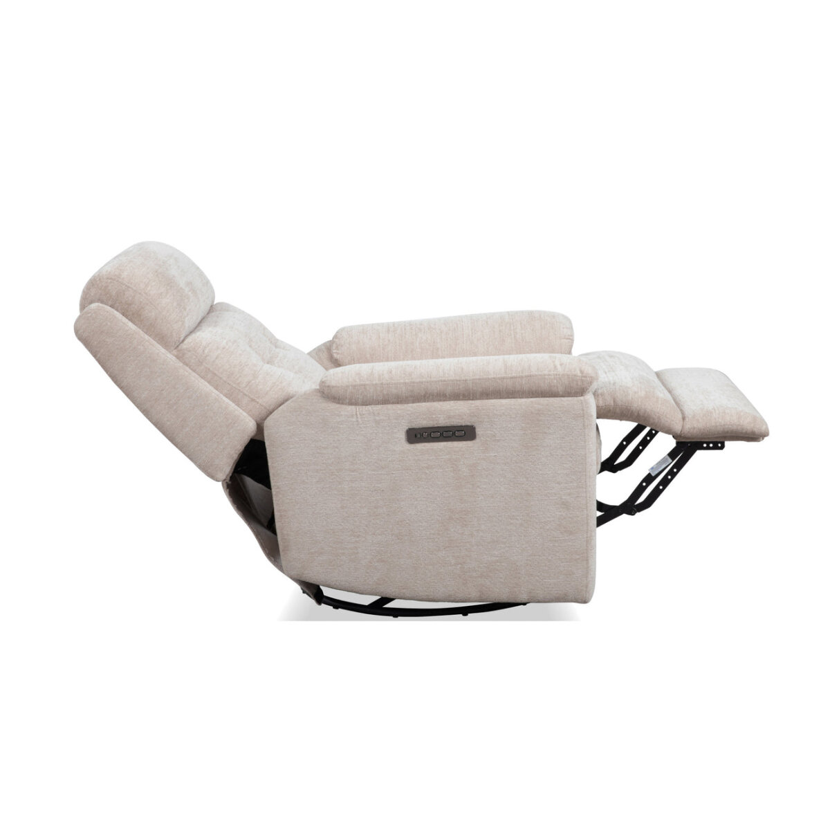 Sophisticated Oat Perfect Match Power Swivel Gliding Recliner with Power Headrest & Lumbar Recliners Flexsteel 7