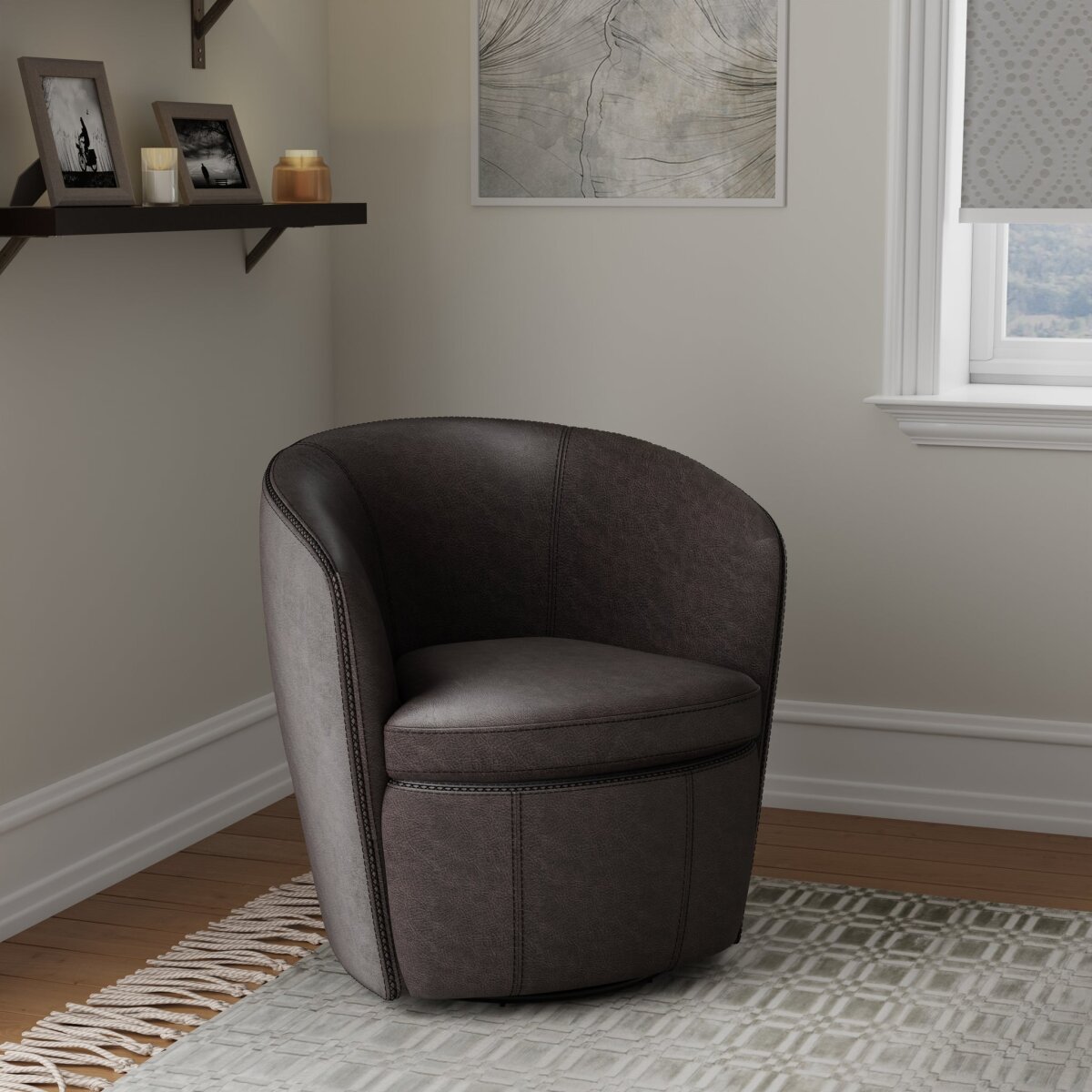 Barolo Vintage Slate Swivel Club Chair Recliners Parker House 8