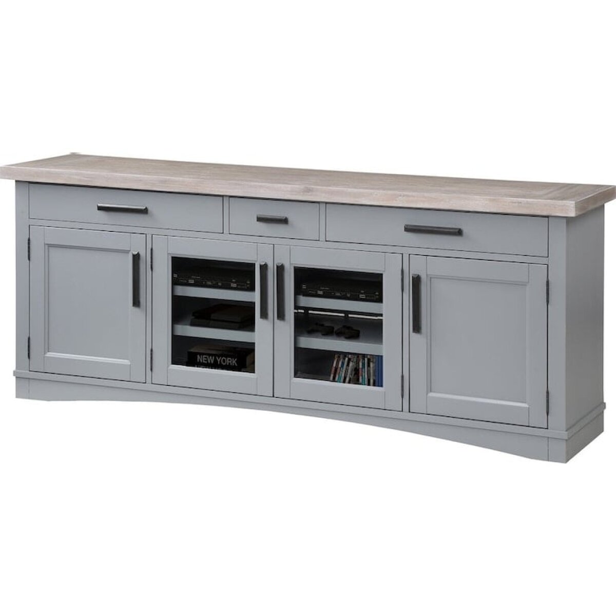 Americana Modern 76 inch TV Console Dove Entertainment Stands Parker House 4