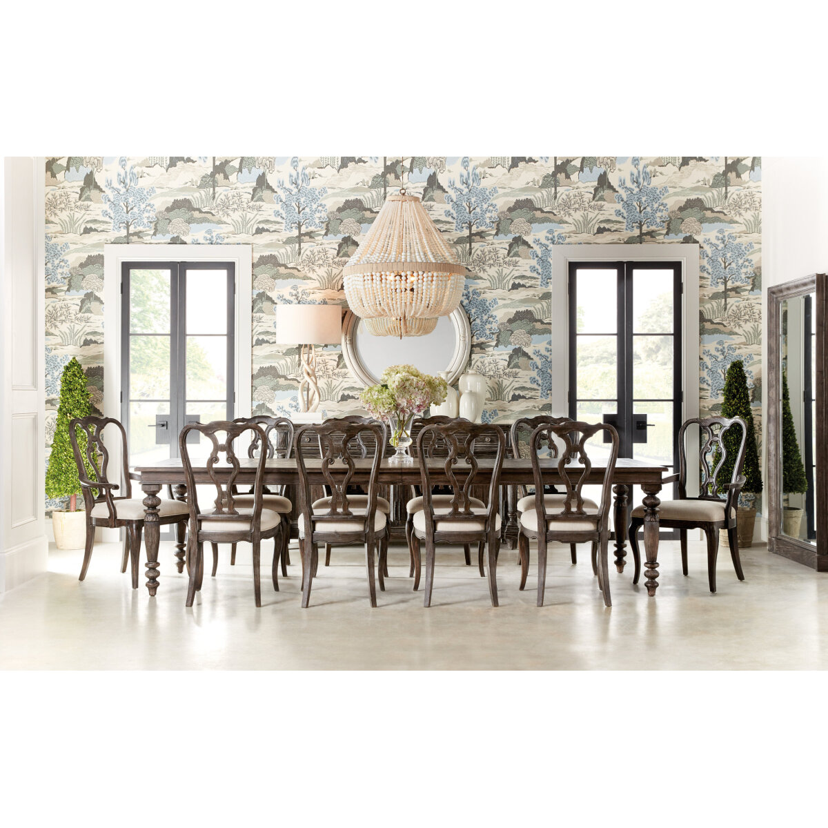 Traditions Traditions Rectangle Dining Table with Two 22-inch leaves Dining Tables Dark Wood 5