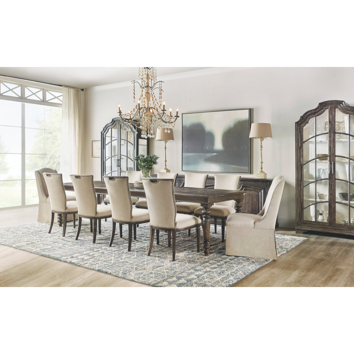 Traditions Traditions Rectangle Dining Table with Two 22-inch leaves Dining Tables Dark Wood 9