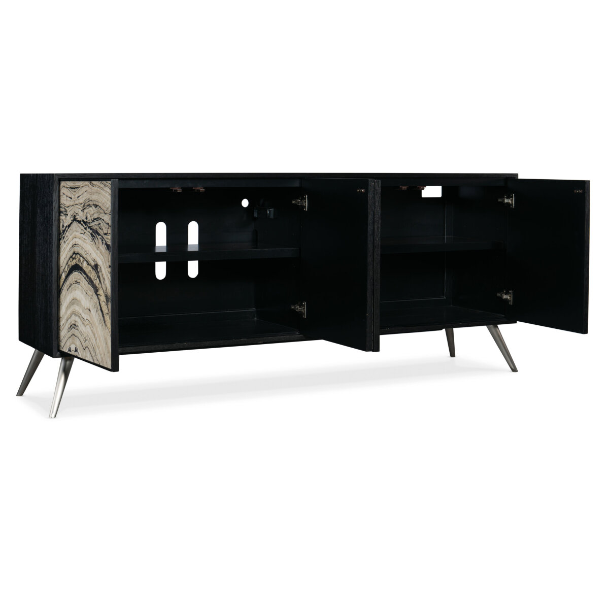 Melange Melange Rockee Four Door Credenza Dining Storage Blacks 6