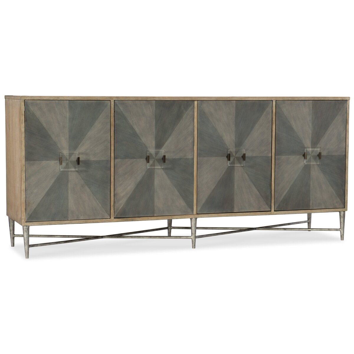 Melange Melange Zola Four-Door Credenza Dining Storage Grays 4