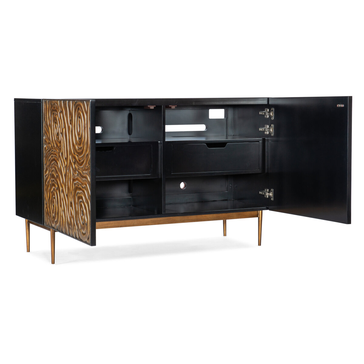 Melange Melange Fingerprints Two Door Credenza Dining Storage Blacks 6