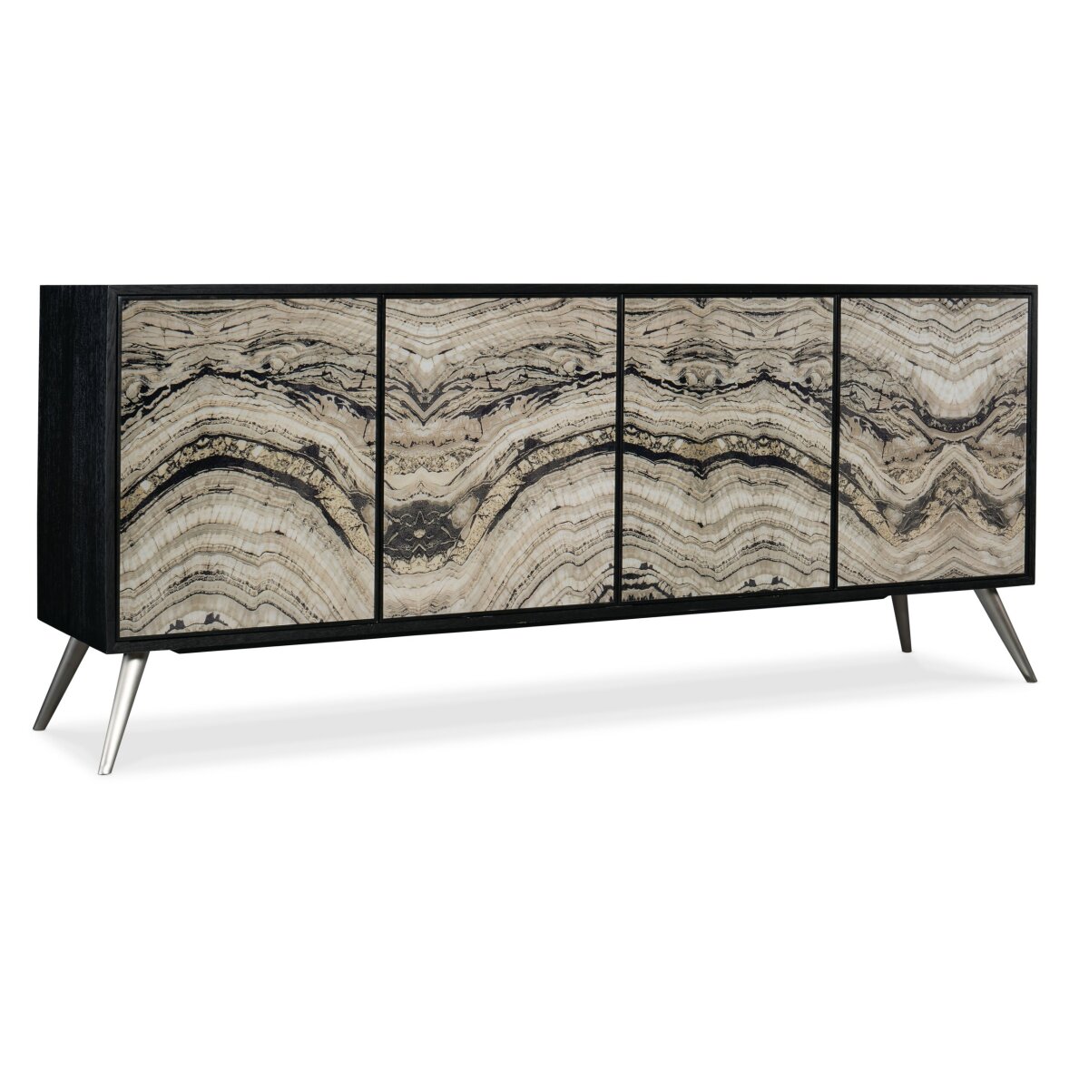 Melange Melange Rockee Four Door Credenza Dining Storage Blacks 4