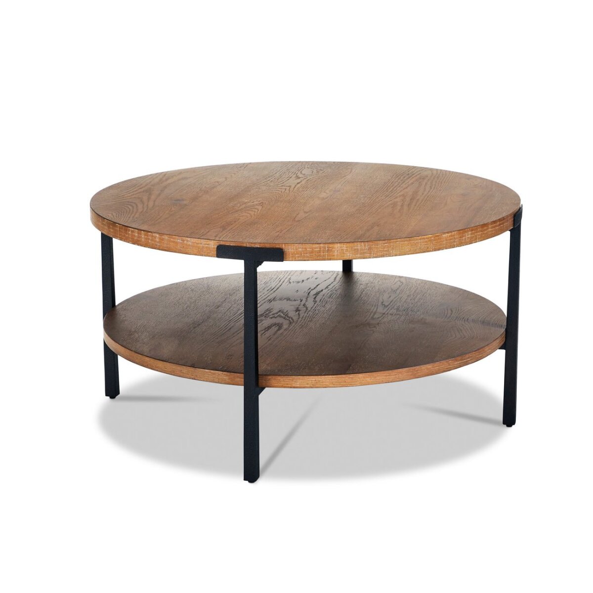 Millwork Brown Round Coffee Table Cocktail & Coffee Tables Flexsteel 4