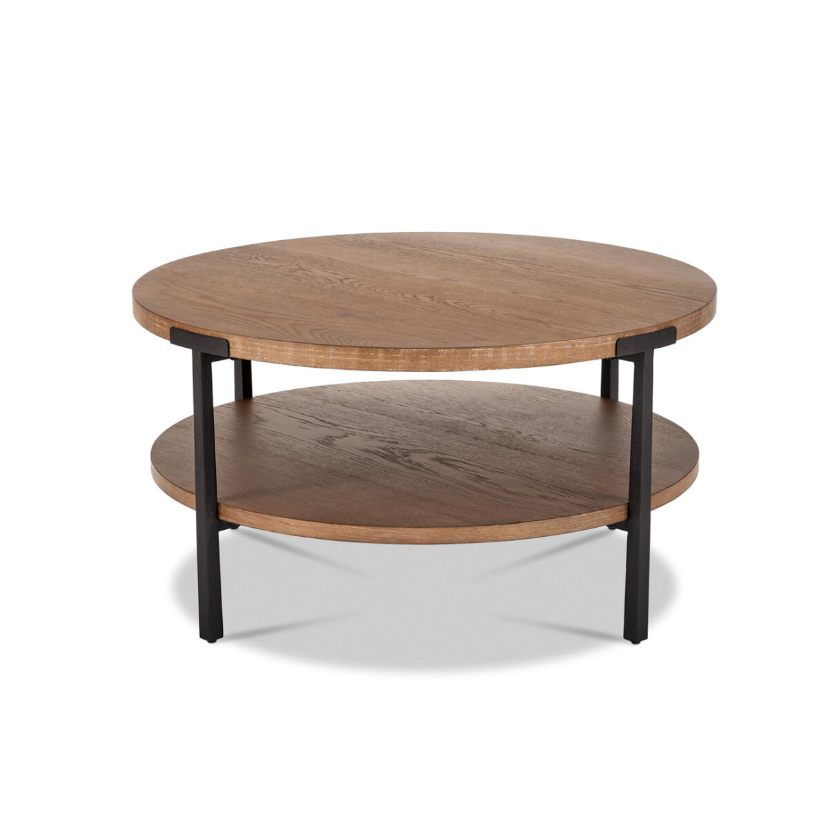 Millwork Brown Round Coffee Table Cocktail & Coffee Tables Flexsteel 6