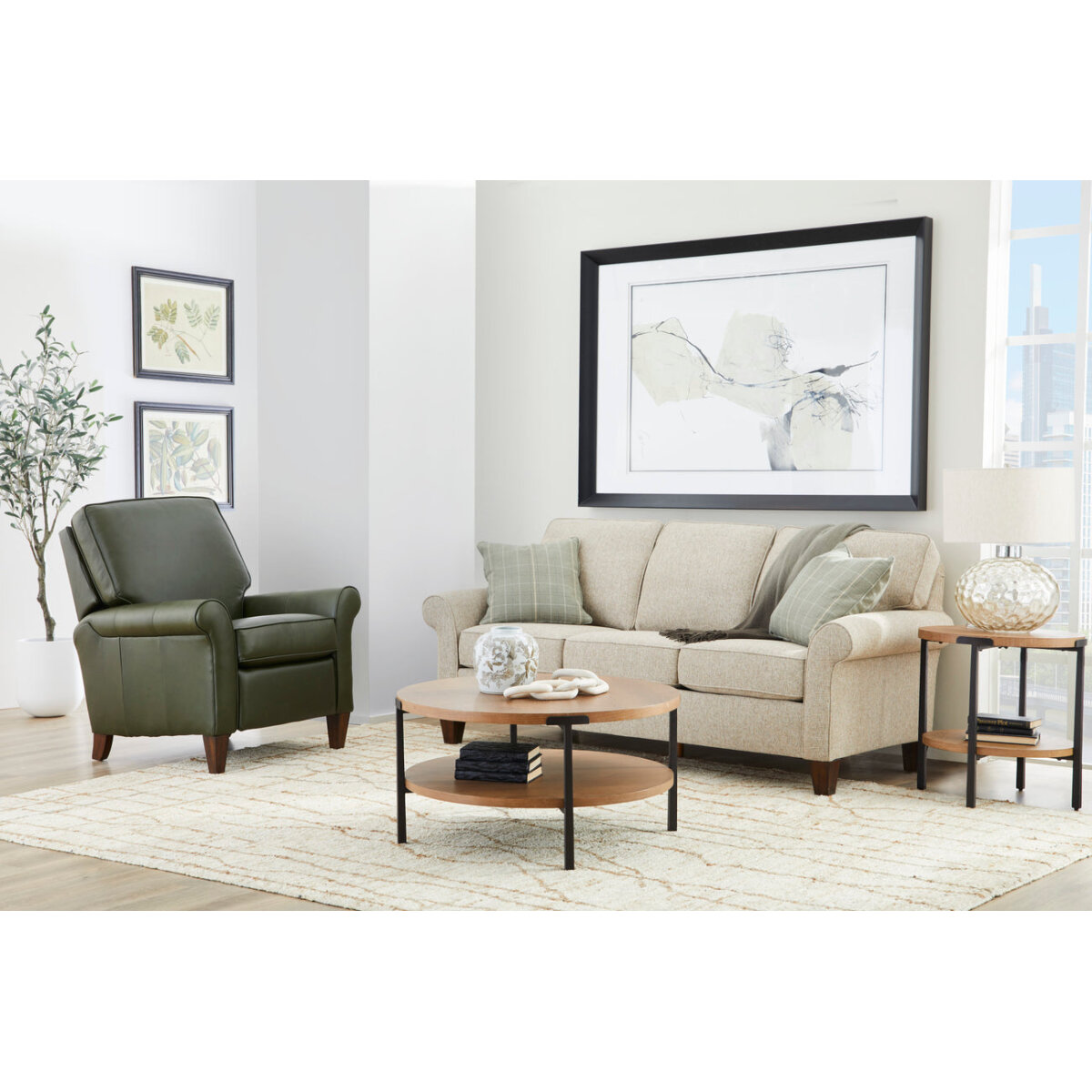 Millwork Brown Round Coffee Table Cocktail & Coffee Tables Flexsteel 10