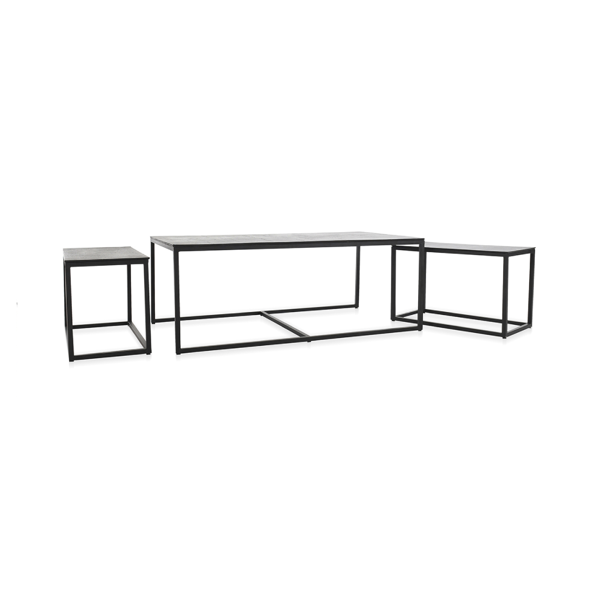 Buckley Cast Aluminum Rectangle Coffee Table Set of 3 Cocktail & Coffee Tables Classic Home 4