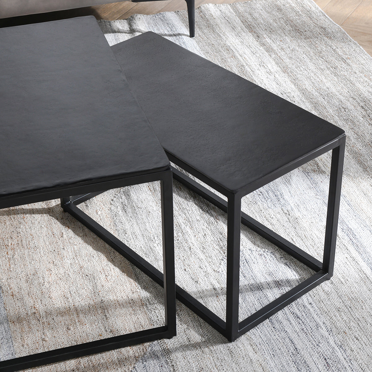 Buckley Cast Aluminum Rectangle Coffee Table Set of 3 Cocktail & Coffee Tables Classic Home 6