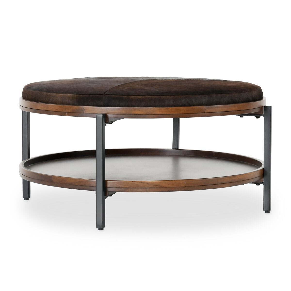 Hunt Hide/Solid Wood Round Coffee Table Cocktail & Coffee Tables Classic Home 4