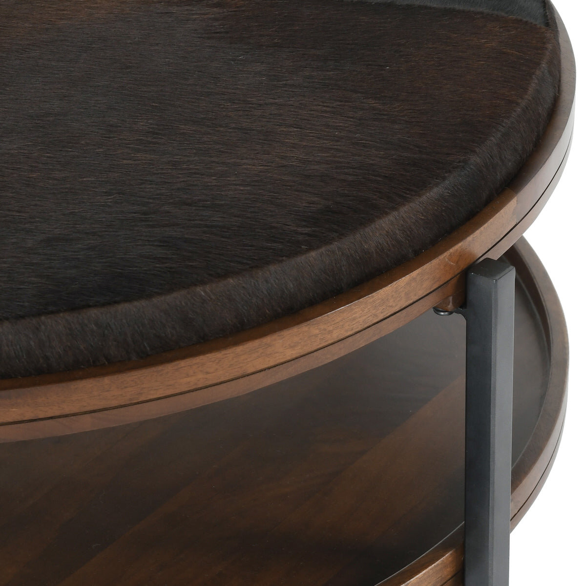 Hunt Hide/Solid Wood Round Coffee Table Cocktail & Coffee Tables Classic Home 5