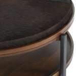 Hunt Hide/Solid Wood Round Coffee Table Cocktail & Coffee Tables Classic Home 8