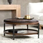 Hunt Hide/Solid Wood Round Coffee Table Cocktail & Coffee Tables Classic Home 9