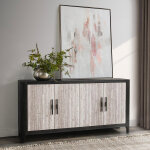 Alpine Solid Wood 4Dr Cabinet Accent Furniture Classic Home 10