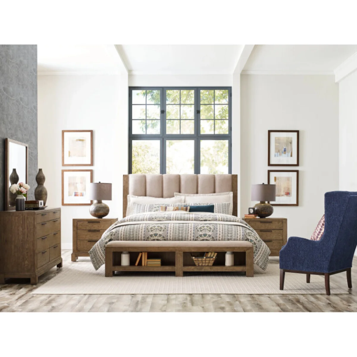 Skyline Meadowood Uph Queen Bed Complete Beds American Drew 4