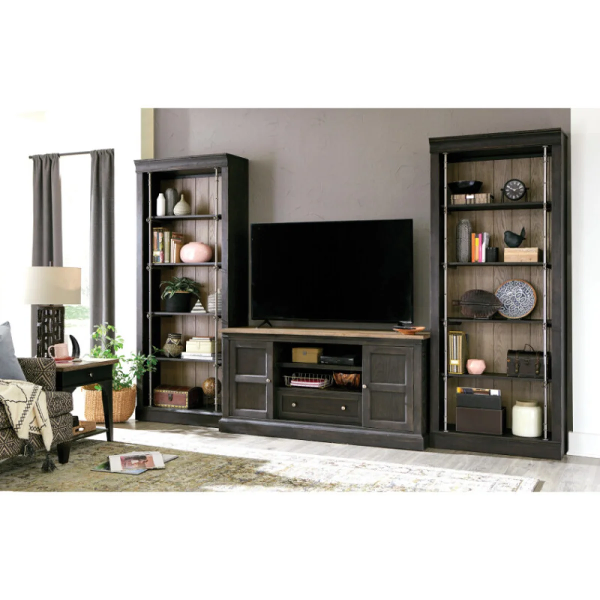 Hancock 66″ Entertainment Console Entertainment Stands black 6