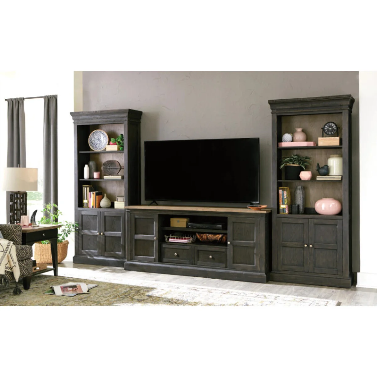Hancock 76″ Entertainment Console Entertainment Stands black 7