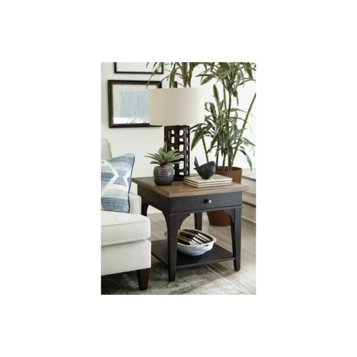 Hancock Rectangular Drawer End Table End tables black 6